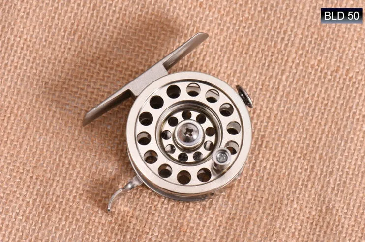 Silver aluminium alloy front round rock rod wheel with brake handle and perforated wheel body