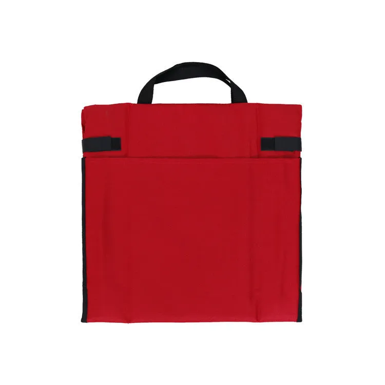 Portable outdoor folding cushion 41x40cm in 600D Oxford cloth, royal blue colour, folded for travel