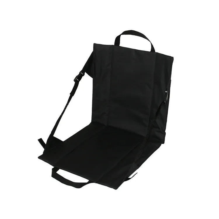 Portable outdoor folding cushion 41x40cm in 600D Oxford cloth, royal blue colour, folded for travel