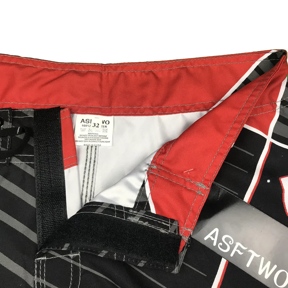 Quick-drying unisex surf pants in polyester fibre, available in blue, green, red, sizes 30-38