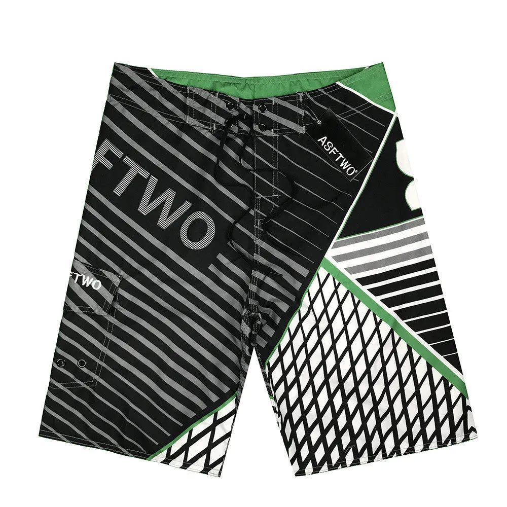 Quick-drying unisex surf pants in polyester fibre, available in blue, green, red, sizes 30-38