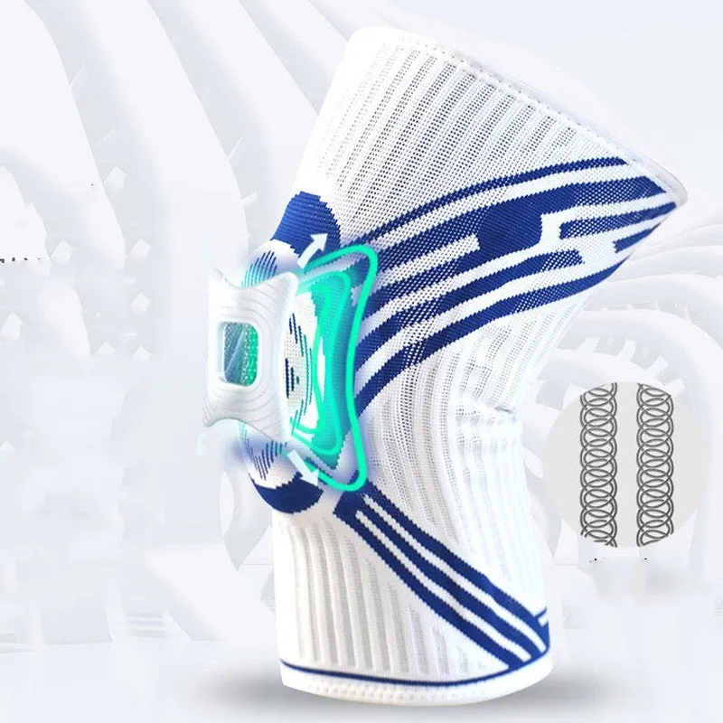 High elasticity cotton knee pads in blue colour for basketball and running sports