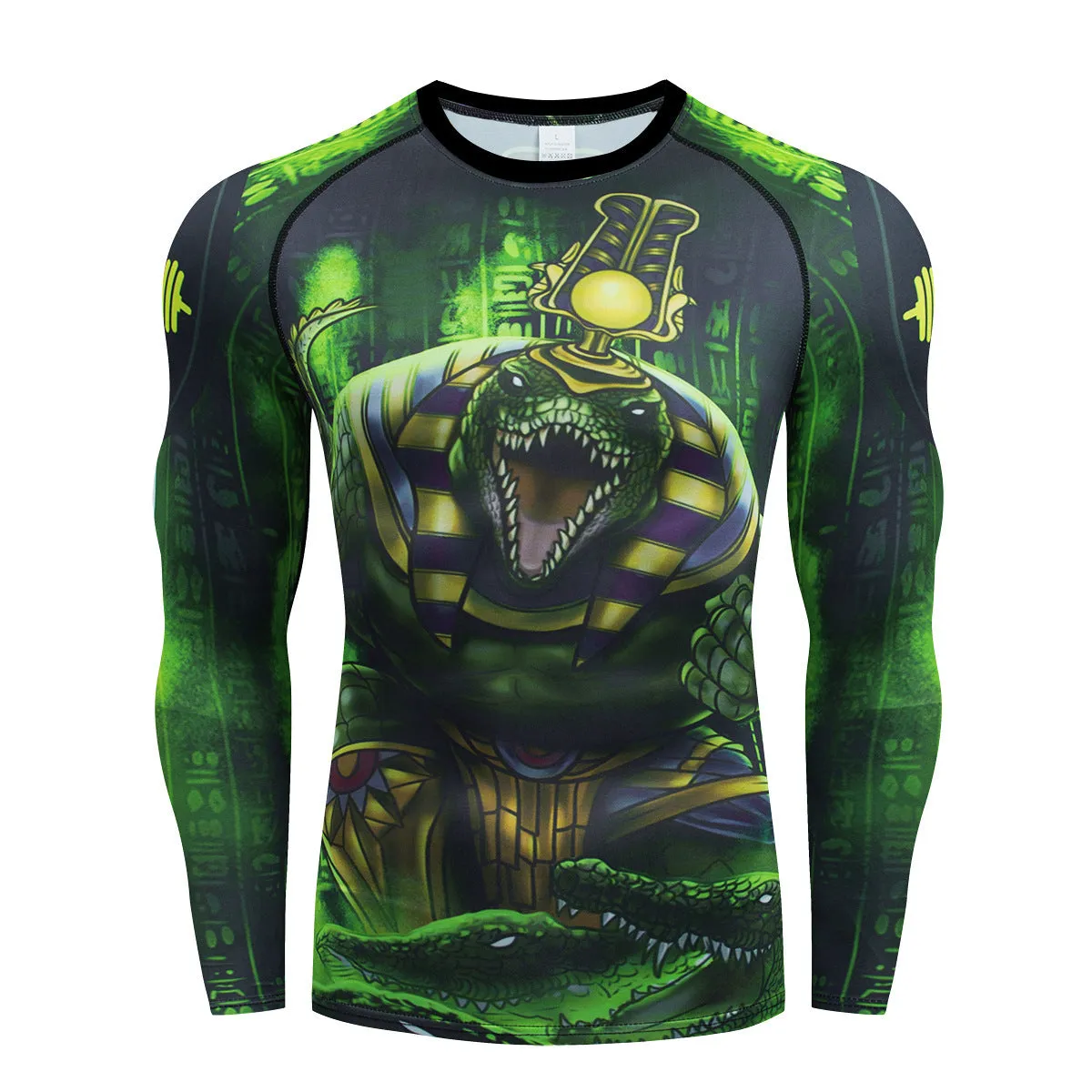 Men's stretch body-hugging sports suit top and trousers set for running and fitness.