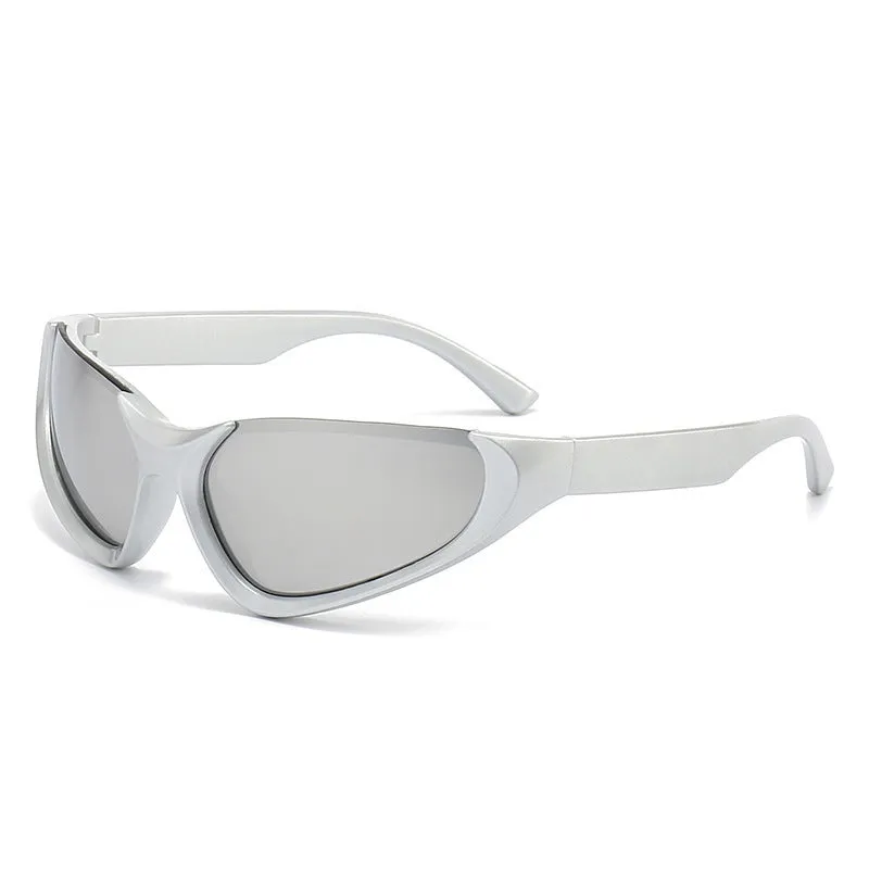 Millennium Future Punk sunglasses with black gray lens in sand black plastic frame for men street shot style