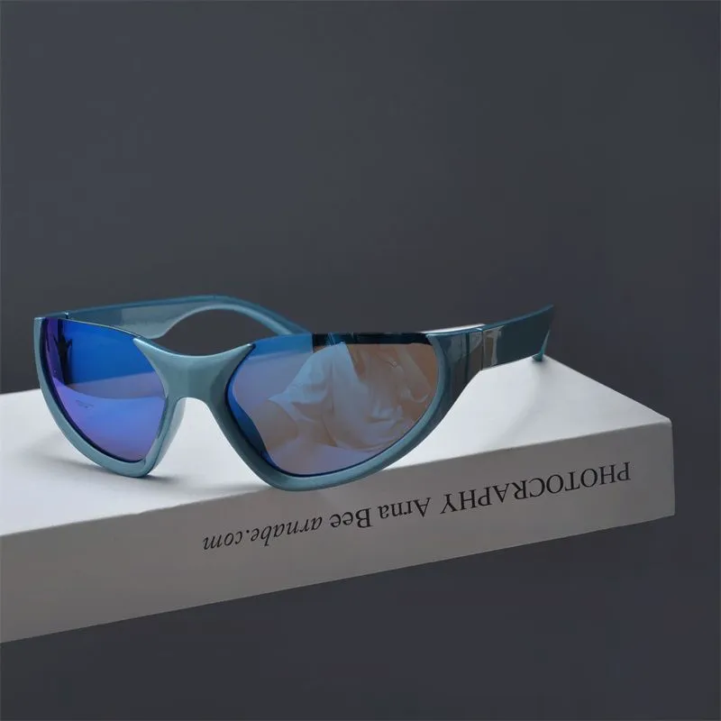 Millennium Future Punk sunglasses with black gray lens in sand black plastic frame for men street shot style