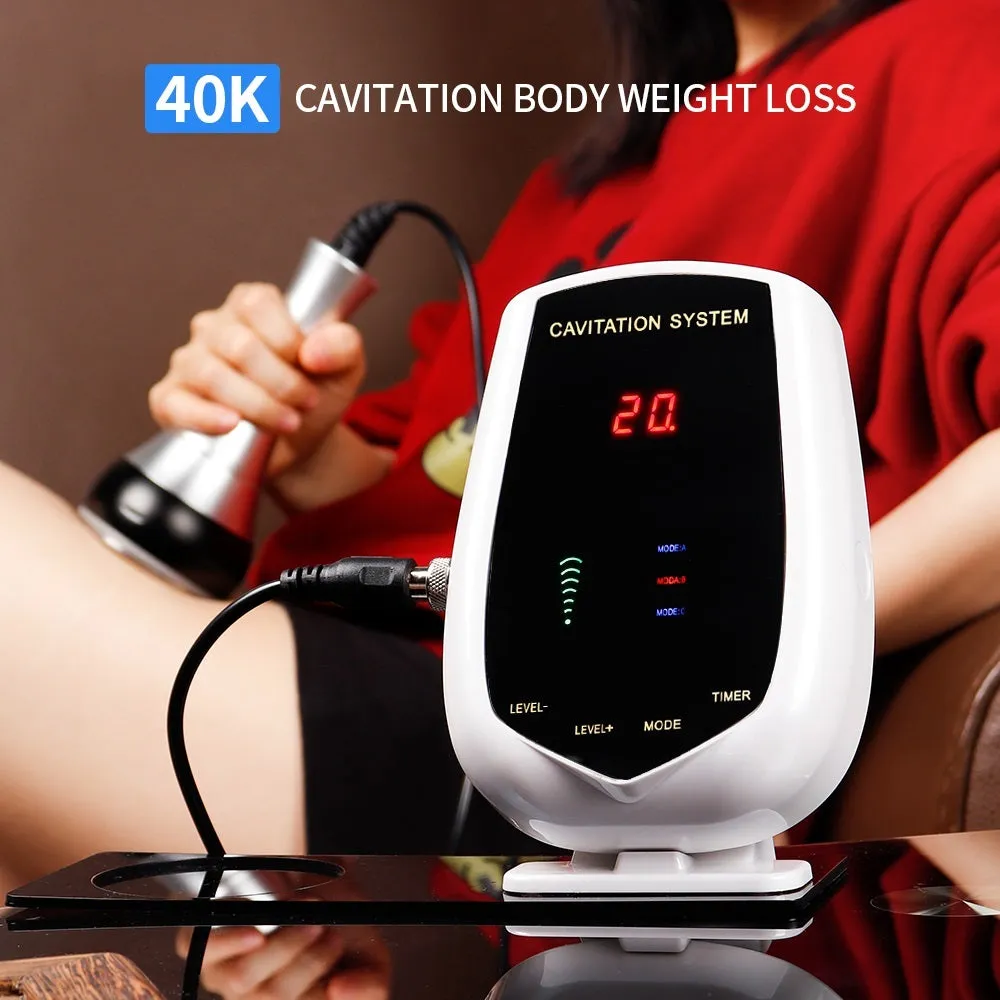 Ultrasonic cavitation machine in black and white with 40K ultrasonic head and power cord