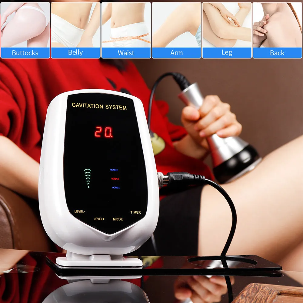 Ultrasonic cavitation machine in black and white with 40K ultrasonic head and power cord