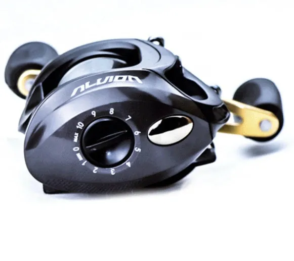 Luya Magnetic Metal Fishing Reel in black with all-copper gear and stainless steel bearings