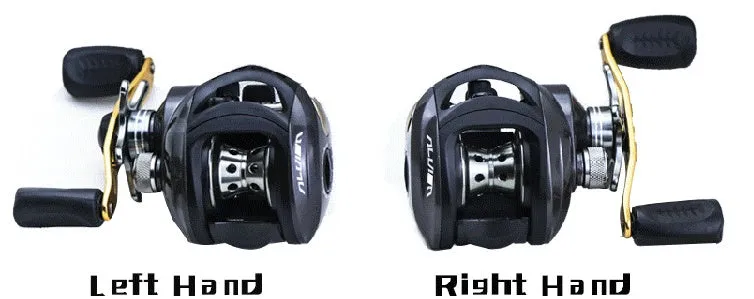 Luya Magnetic Metal Fishing Reel in black with all-copper gear and stainless steel bearings