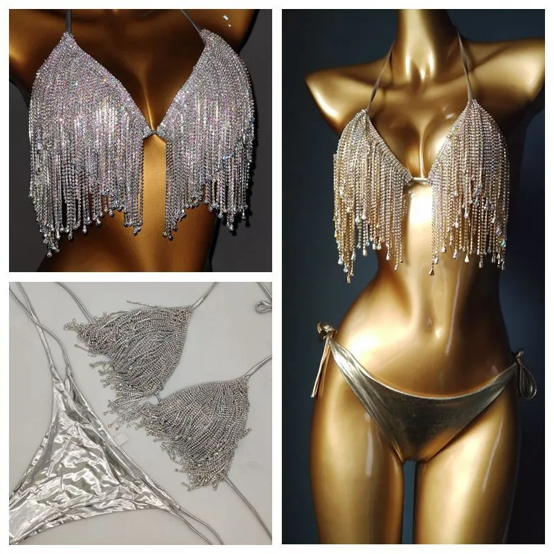 Gold diamond flowing swimsuit for women with nylon fabric and spandex lining