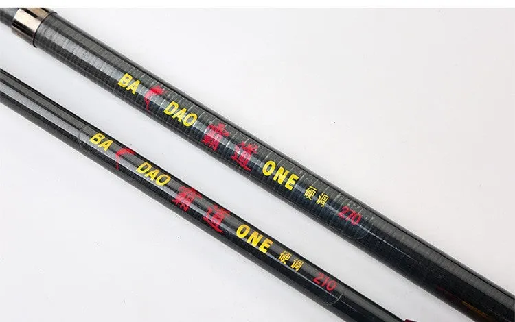 Carbon fibre telescopic spinning fishing rod for sea fishing with metal handle