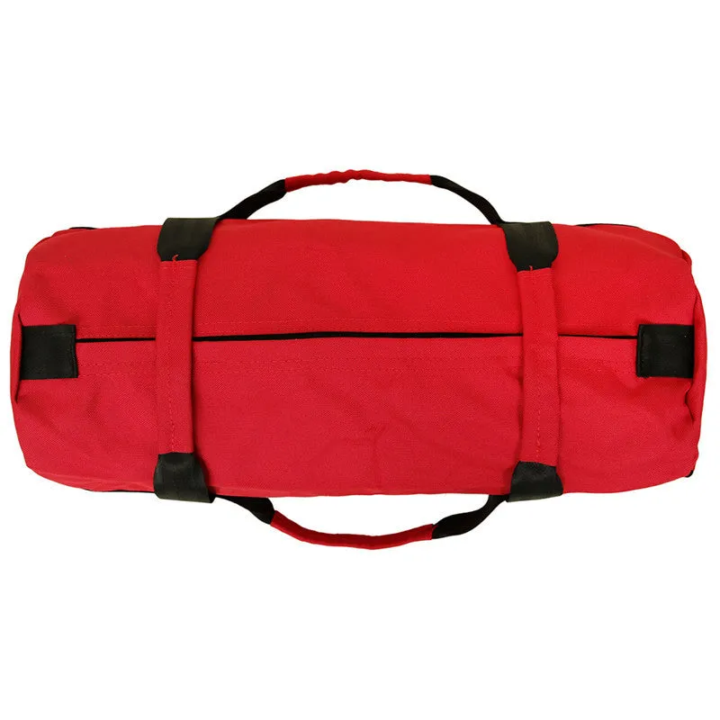 Weightlifting sandbag with six handles, 48cm diameter, black colour, made from 900D Oxford cloth