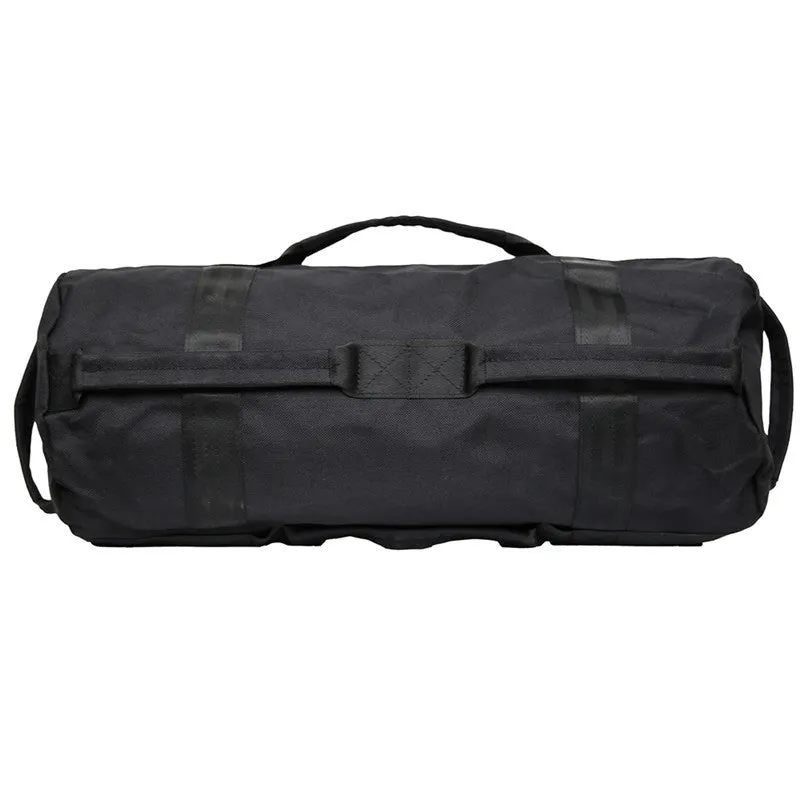 Weightlifting sandbag with six handles, 48cm diameter, black colour, made from 900D Oxford cloth
