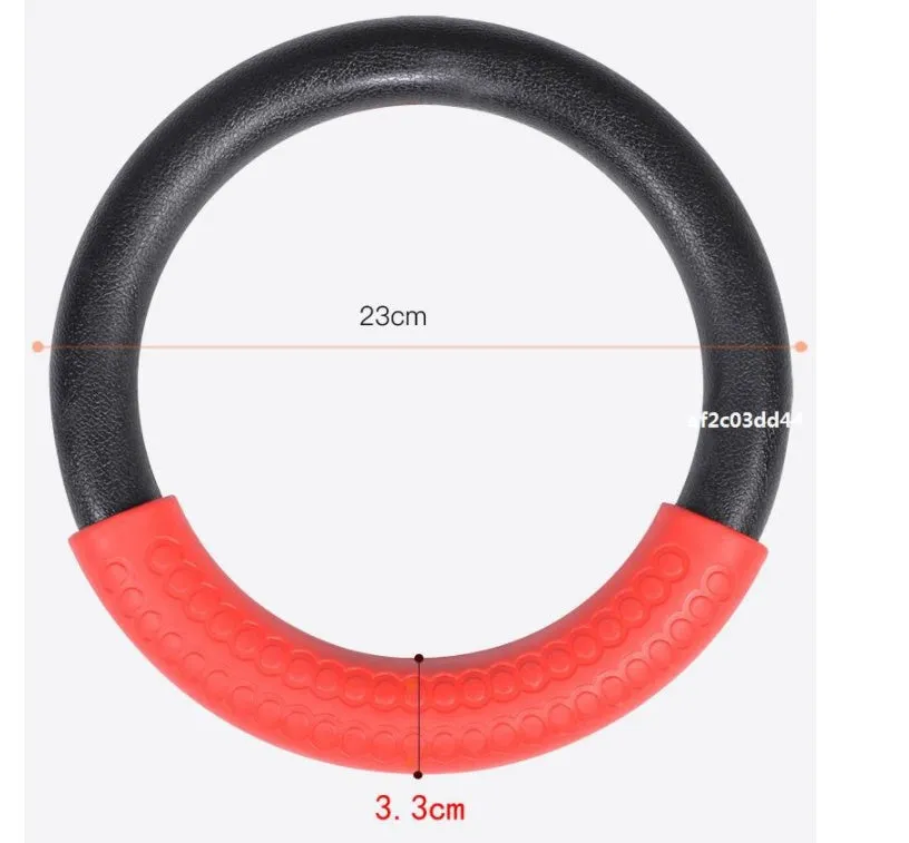 Red gymnastic rings with birch sling and rubber ring on a horizontal bar, outer diameter 24cm, 250kg load capacity