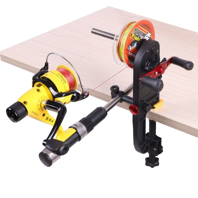 Black composite fibre multifunction fishing reel winder for baitcasting and other reels