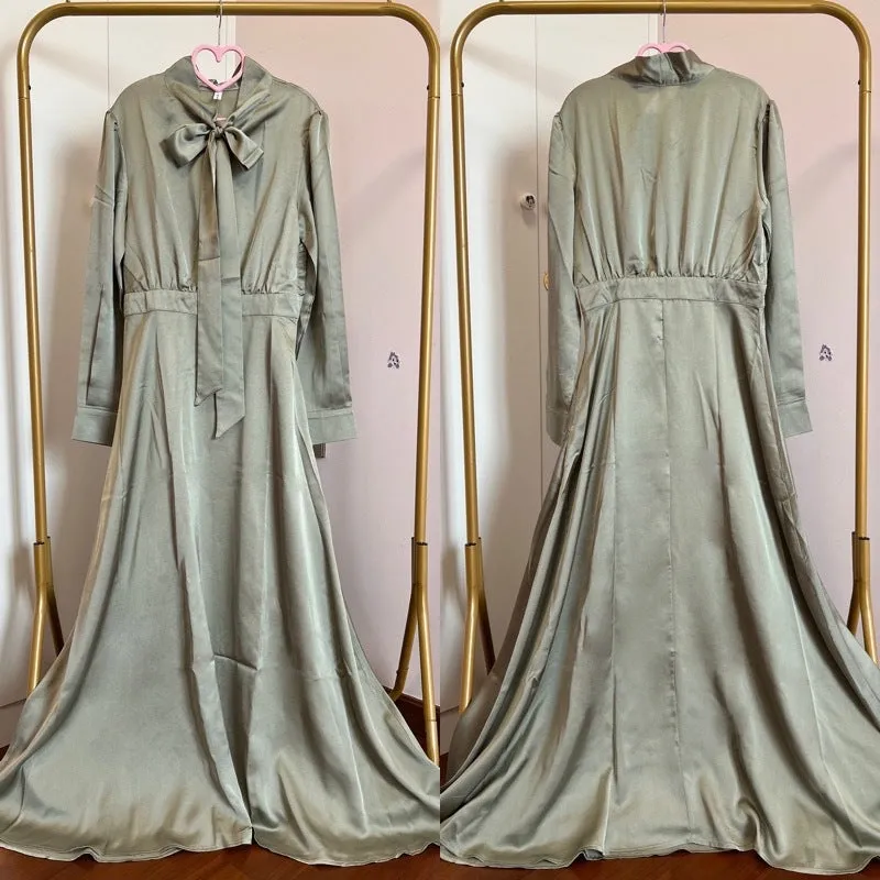 Women's Arabic style solid colour cotton blend dress in burgundy available in sizes S to XXL
