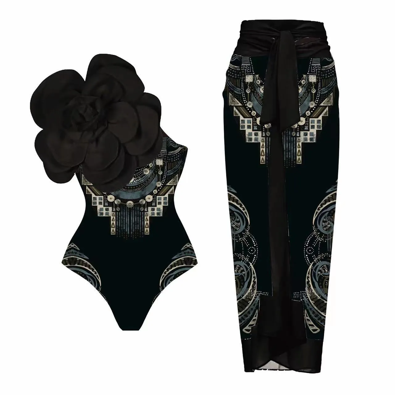 Women's polyester one-piece swimsuit in multiple colours and styles
