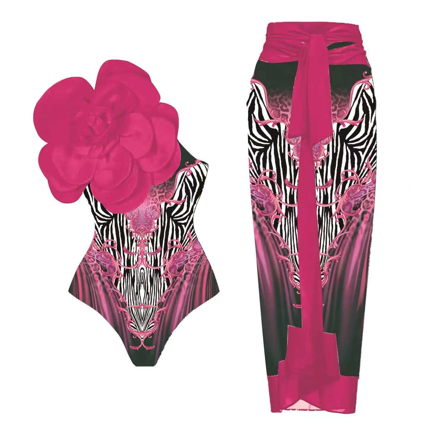 Women's polyester one-piece swimsuit in multiple colours and styles