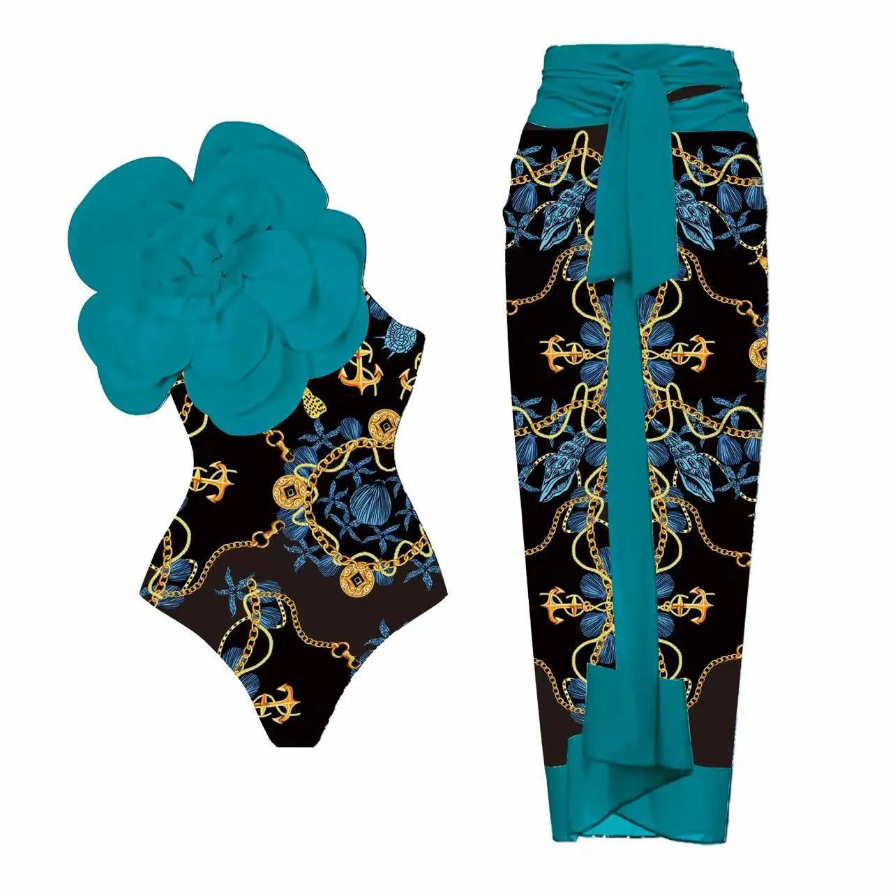 Women's polyester one-piece swimsuit in multiple colours and styles
