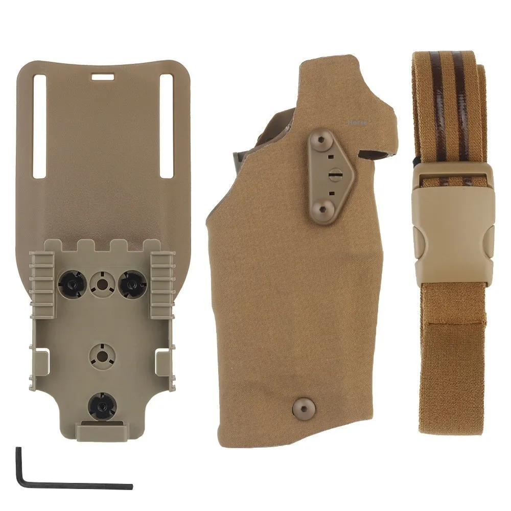 Left hand outdoor tactics waist bag leg warmer in camouflage with nylon lining and plastic construction