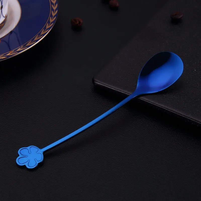304 stainless steel gold plated dessert spoon with mirror polish in multiple colours
