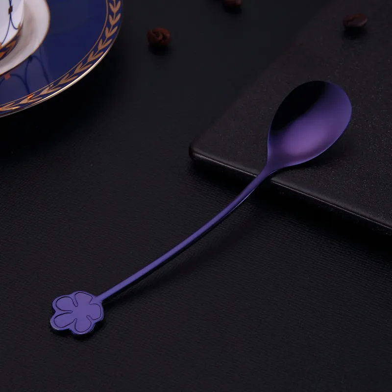 304 stainless steel gold plated dessert spoon with mirror polish in multiple colours