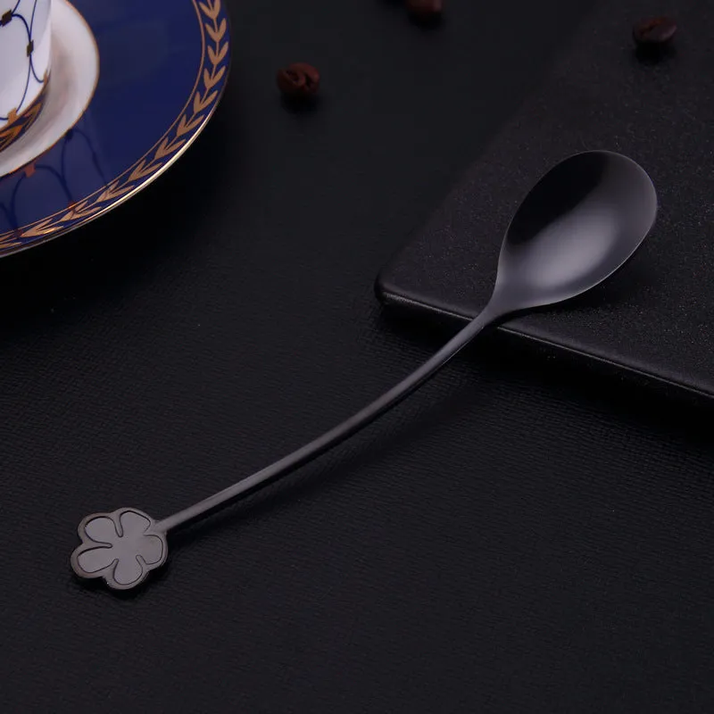 304 stainless steel gold plated dessert spoon with mirror polish in multiple colours