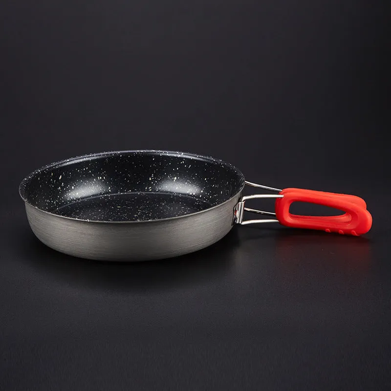 Alocs medical stone colour non-stick folding frying pan 180x44mm aluminium alloy portable camping pan
