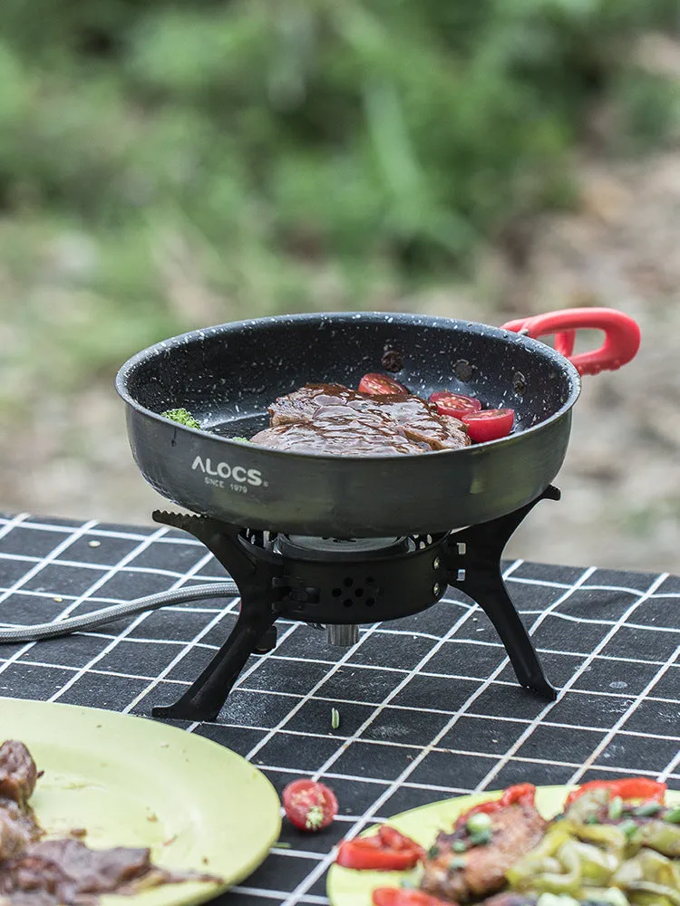 Alocs medical stone colour non-stick folding frying pan 180x44mm aluminium alloy portable camping pan