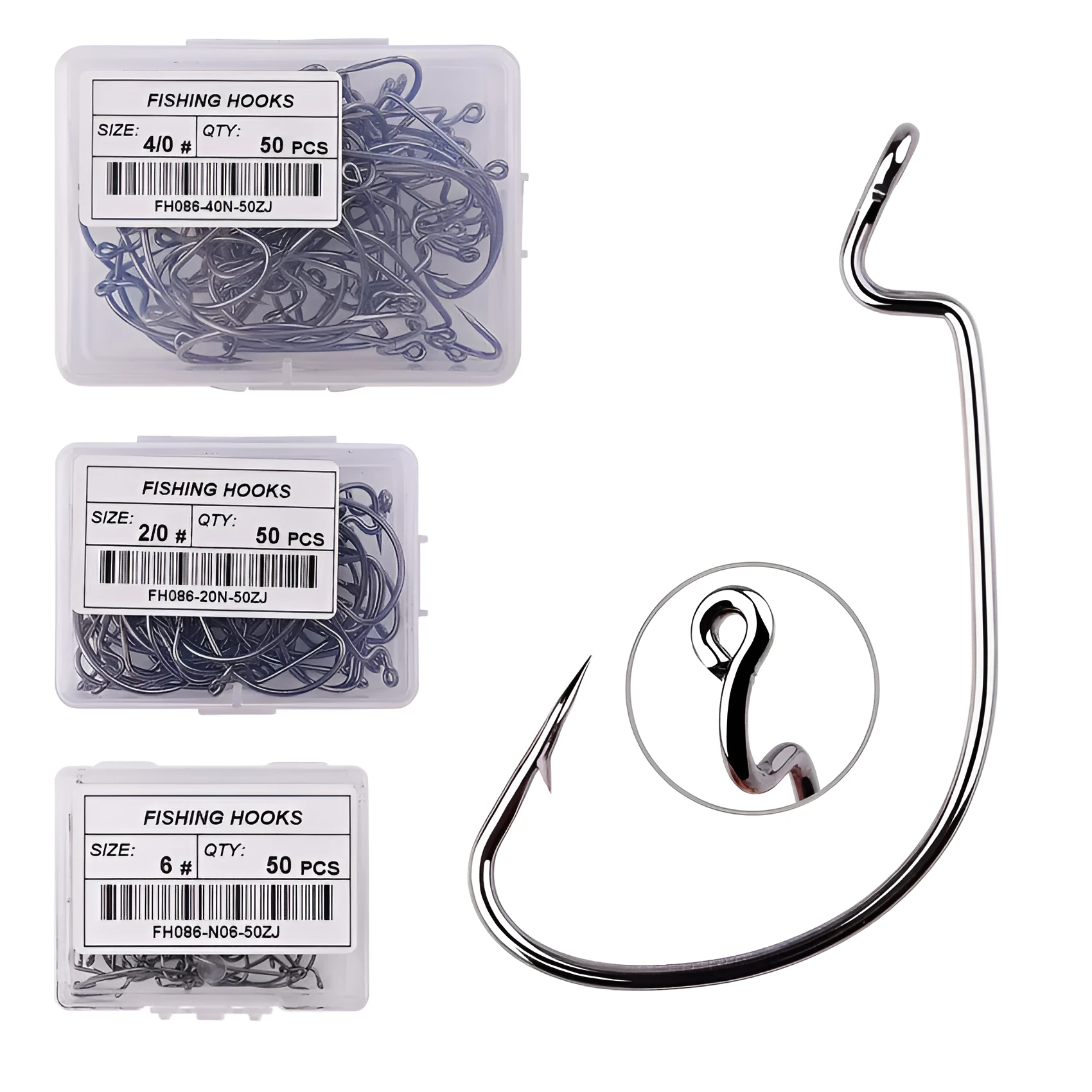 High carbon steel narrow wide belly crank fish hook with barbs for grouper sea fishing
