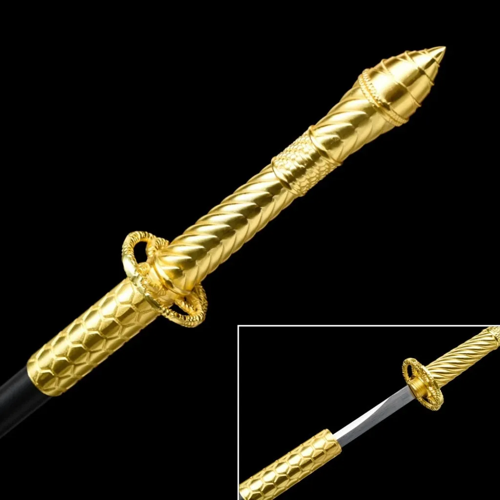 Ancient-style Han-Sword unsharpened manganese steel blade 95cm overall length with zinc alloy fittings