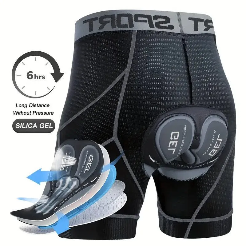 Gray nylon bicycle road bike underpants for cycling lying flat on a surface