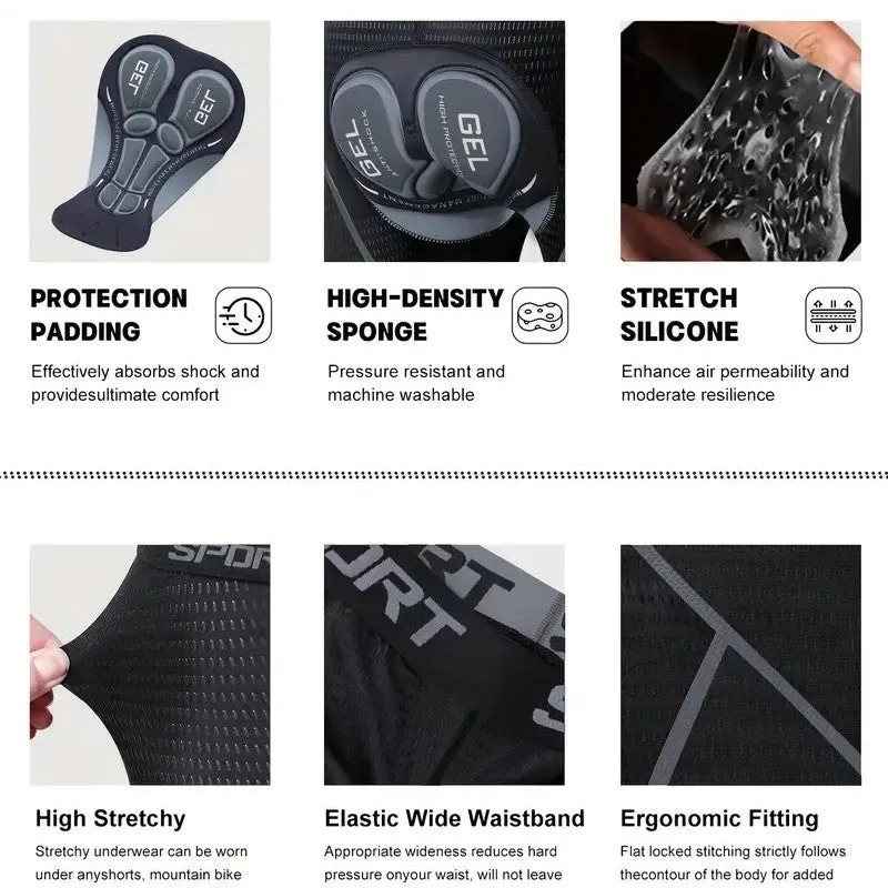 Gray nylon bicycle road bike underpants for cycling lying flat on a surface