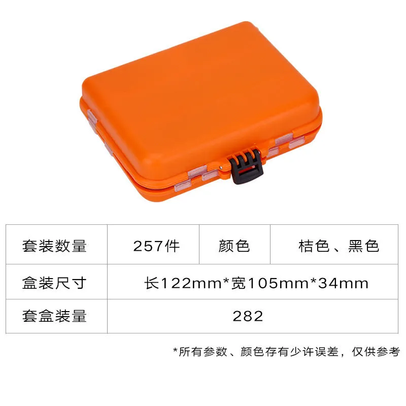 257-piece fishing lure accessories set in ABS plastic storage box for Texas sea rock fishing
