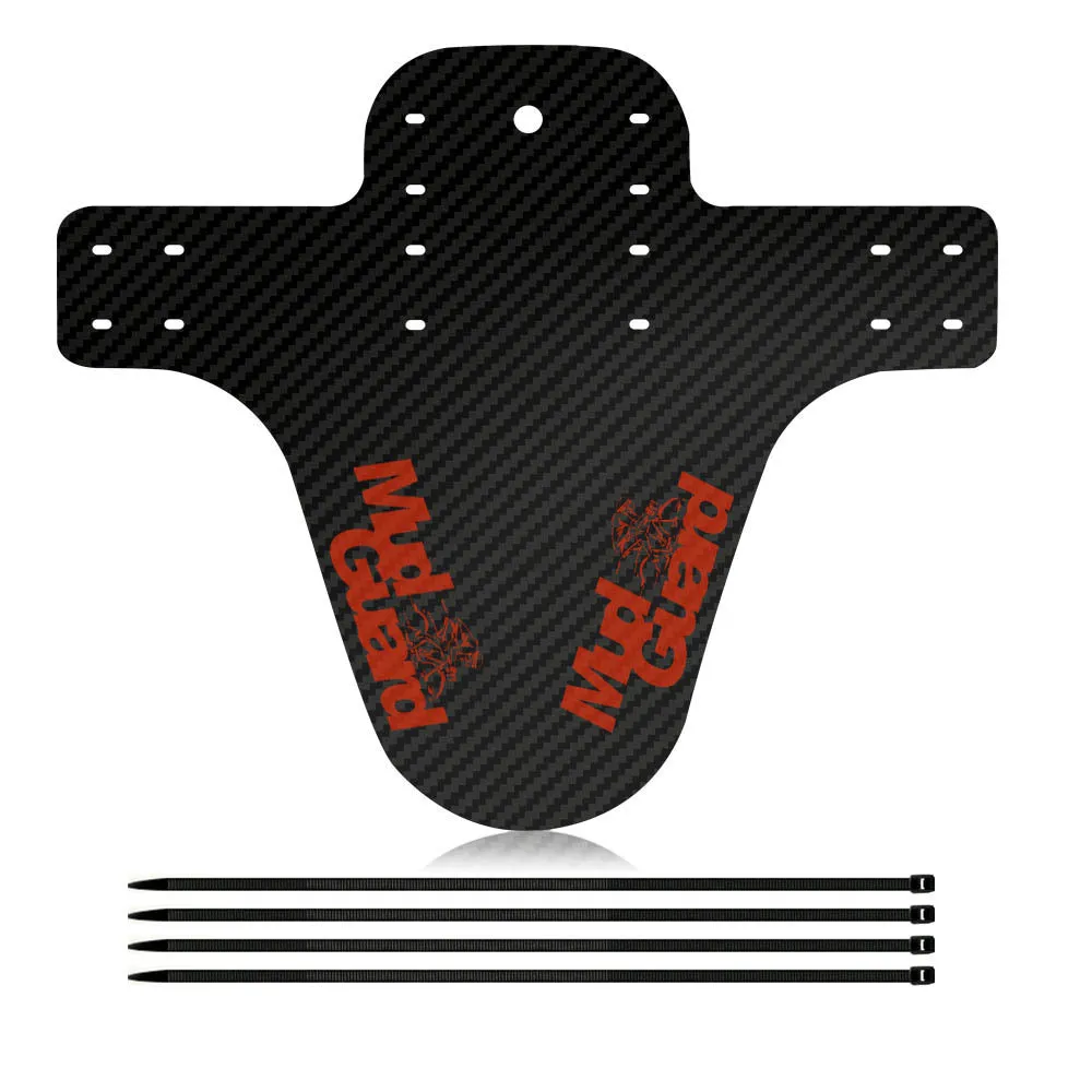 Carbon fibre pattern bicycle fender 260x220mm engineering plastic with stone carved 3K twill and colour printing