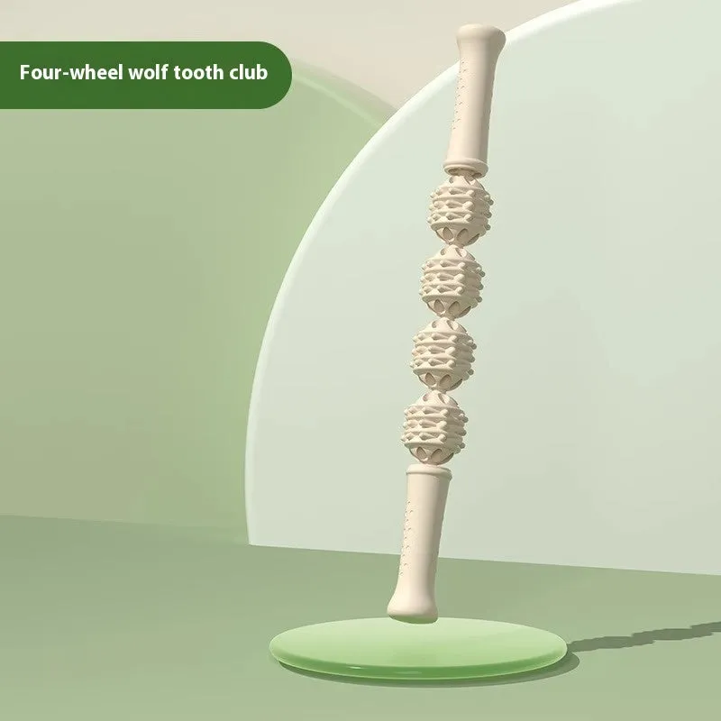 Annular roller clamp of leg massager with multiple wheel options in ivory white
