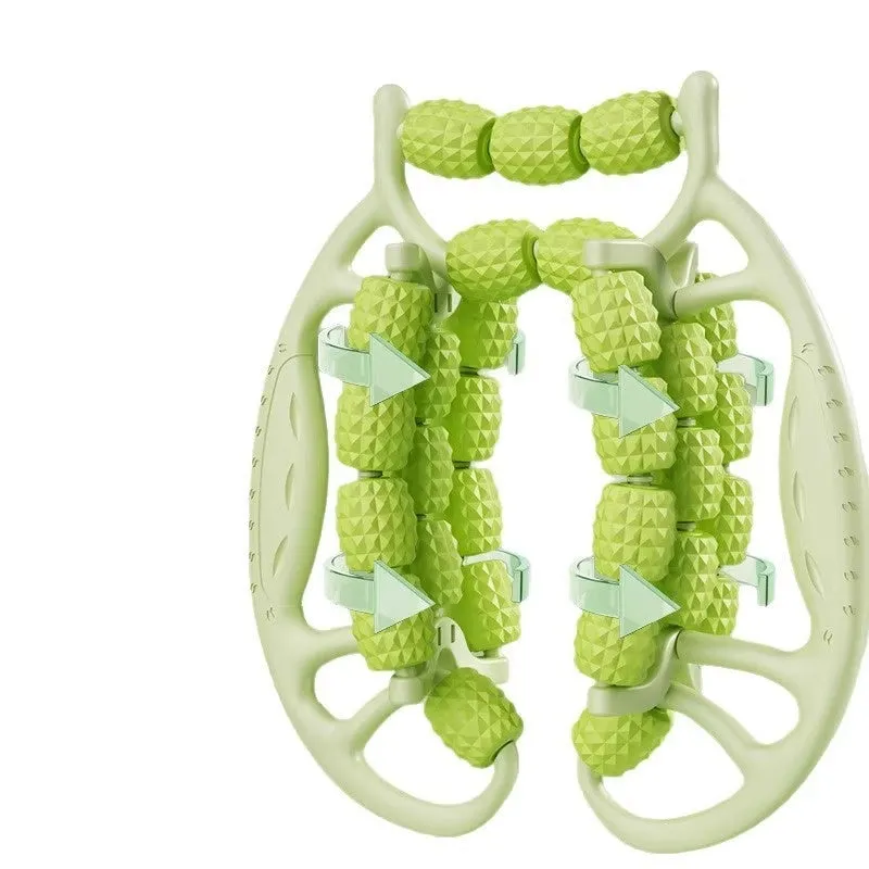 Annular roller clamp of leg massager with multiple wheel options in ivory white