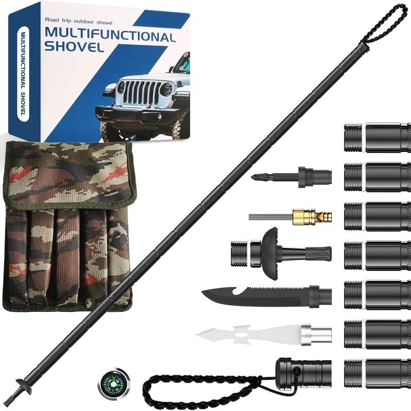Aluminium alloy multi-set trekking pole 123.2cm with self-defense tactical stick in G12 colour