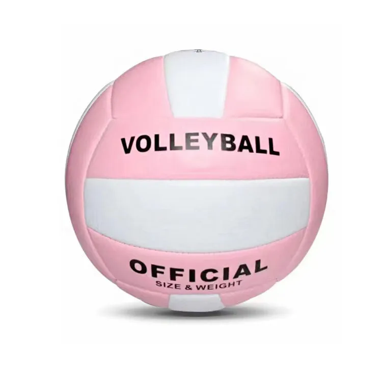 Macaron volleyball in green colour, No. 5 size, PVC material, on a beach background for training.