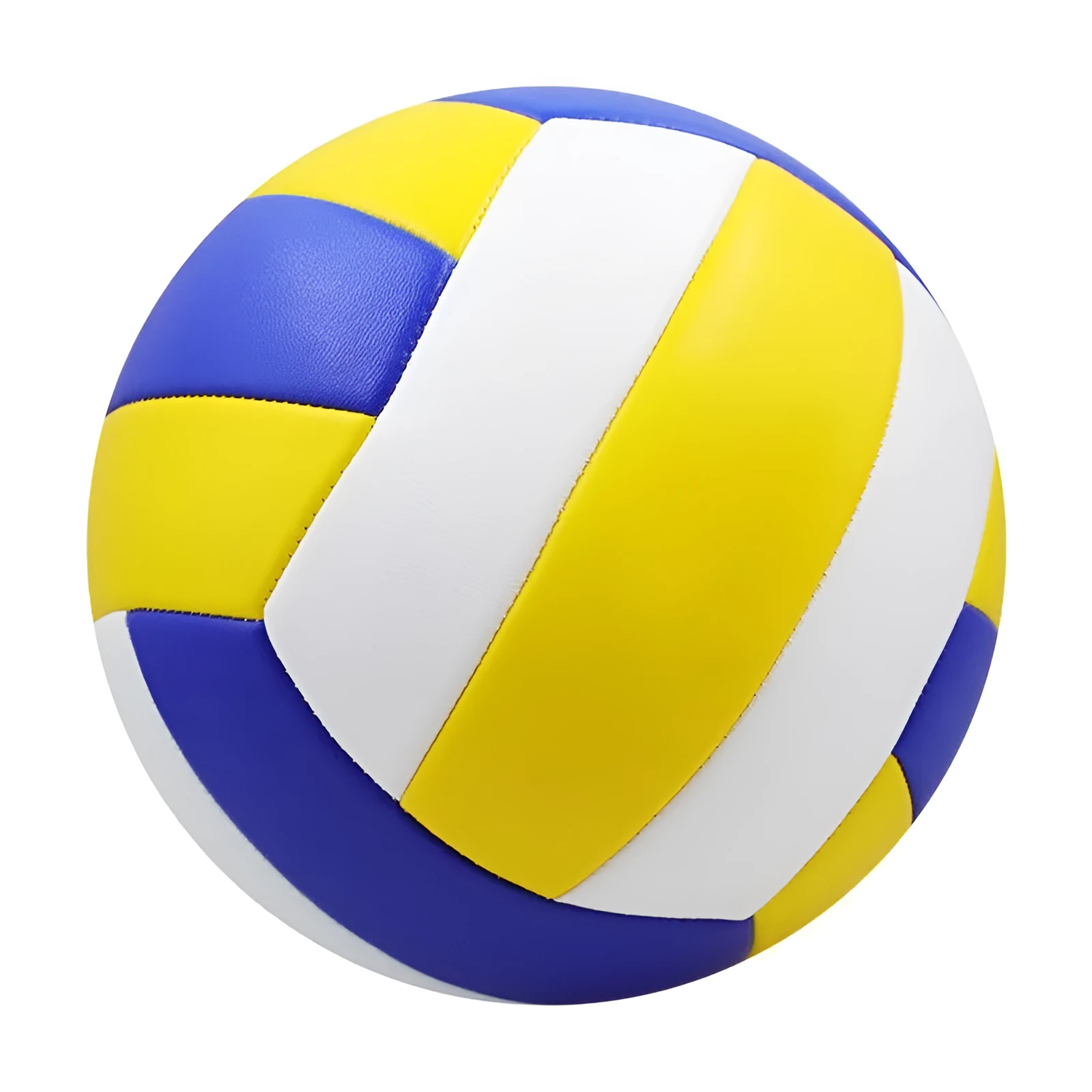 Macaron volleyball in green colour, No. 5 size, PVC material, on a beach background for training.