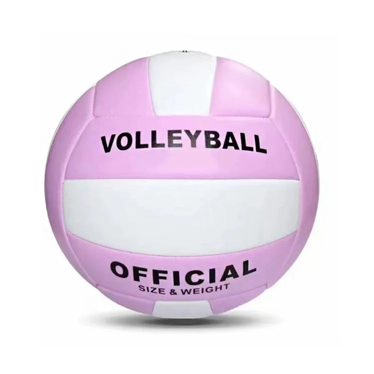 Macaron volleyball in green colour, No. 5 size, PVC material, on a beach background for training.