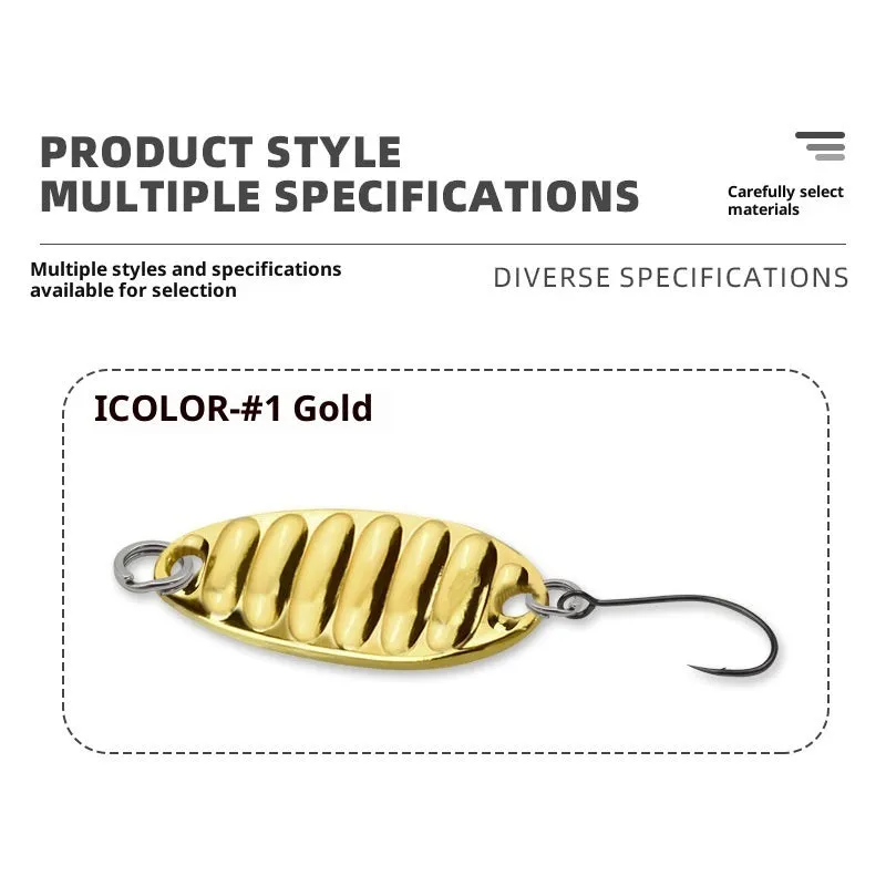 Sea water offset feather hook fishing lure set with gold and silver sequins, plastic fake fish bait, multiple weights