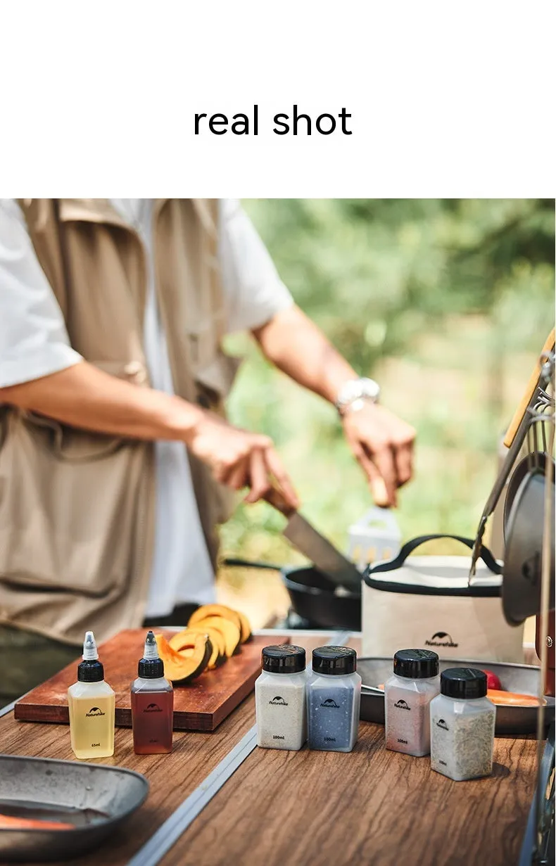 Naturehike six-piece PP plastic seasoning bottle set for outdoor cooking and travel meals