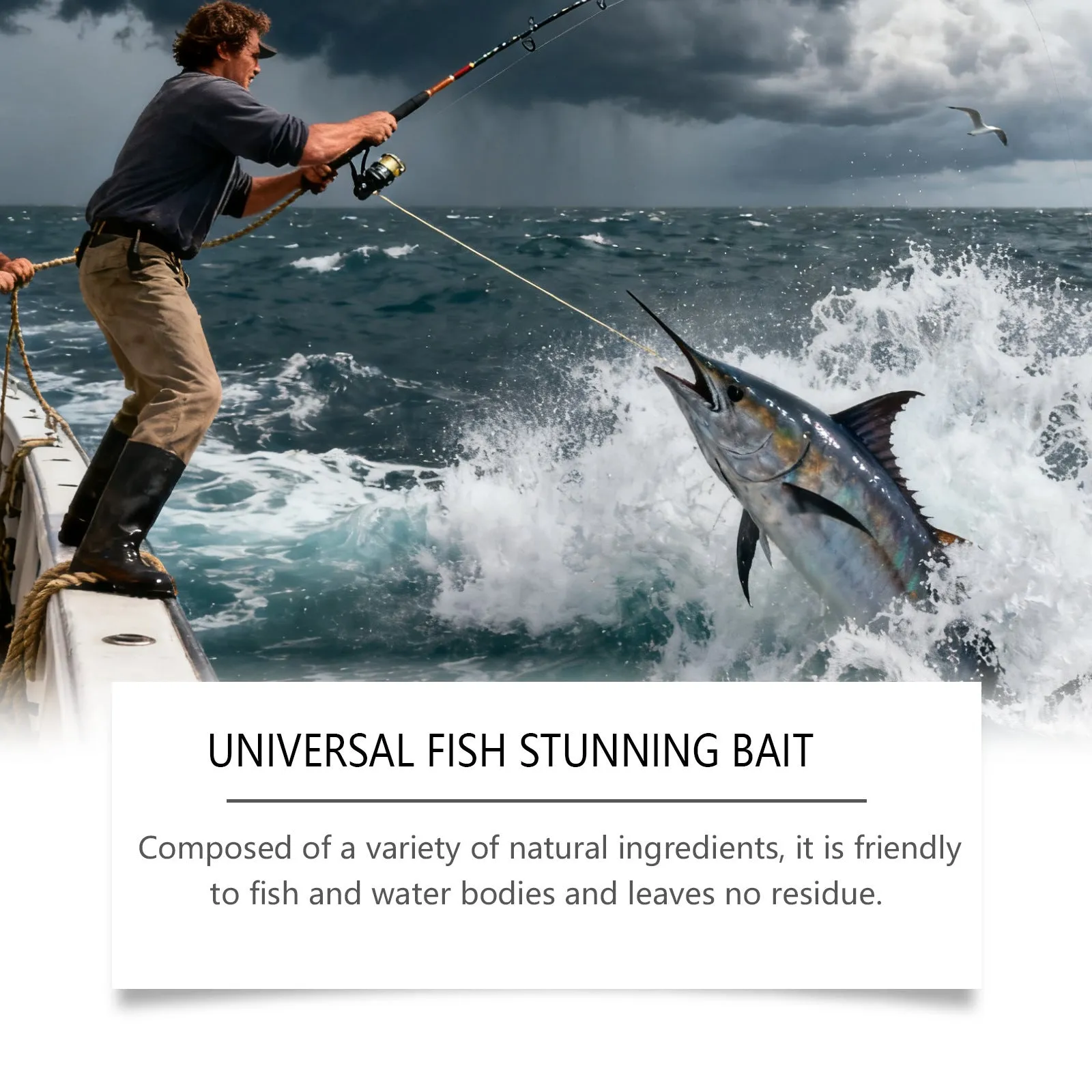 60ml bottle of Universal Fish Stunning Bait liquid attractant for freshwater and saltwater fishing