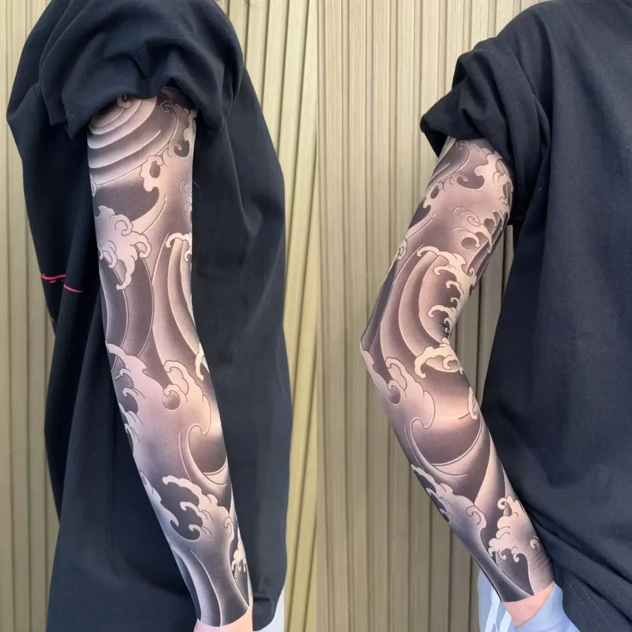 Unisex nylon sun protection ice sleeve with dragon pattern for outdoor sports