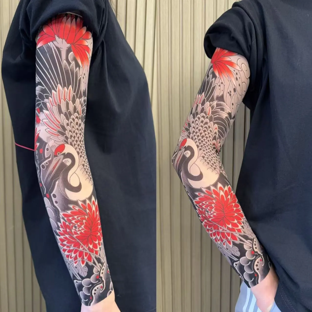 Unisex nylon sun protection ice sleeve with dragon pattern for outdoor sports