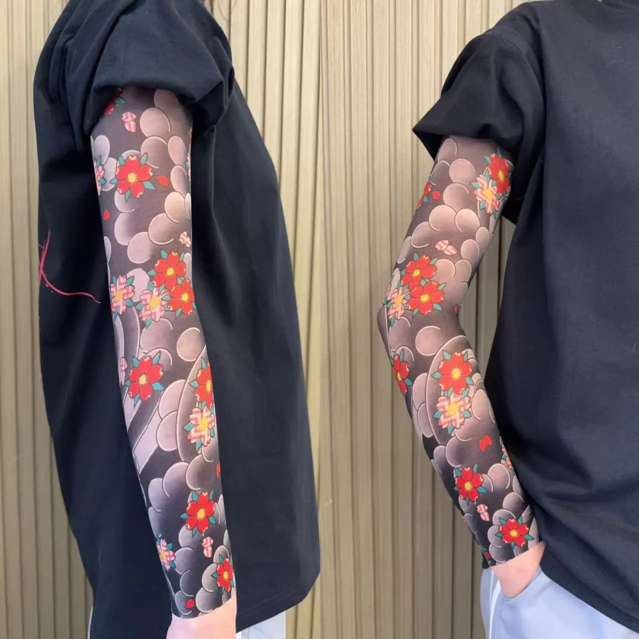 Unisex nylon sun protection ice sleeve with dragon pattern for outdoor sports