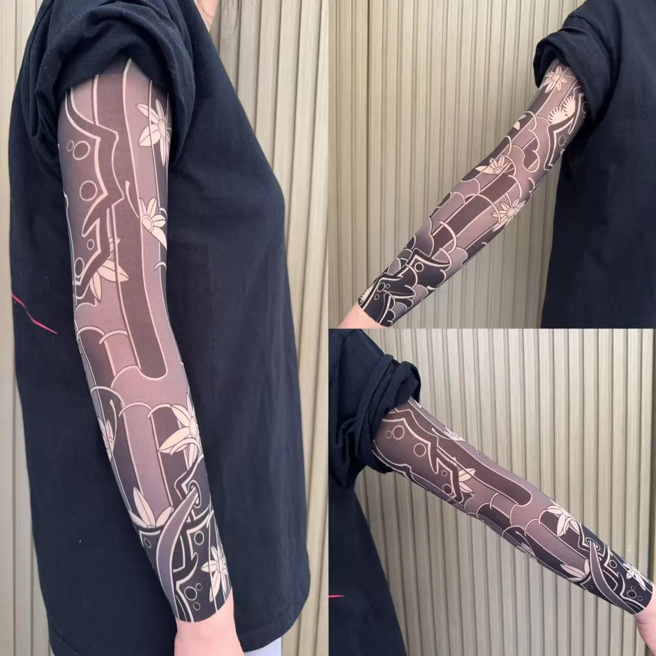 Unisex nylon sun protection ice sleeve with dragon pattern for outdoor sports