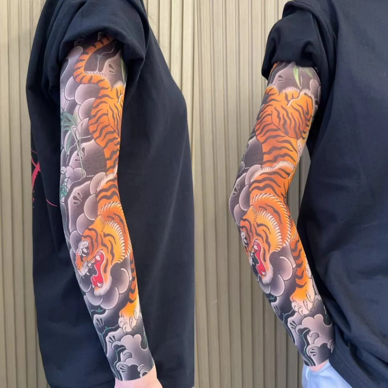 Unisex nylon sun protection ice sleeve with dragon pattern for outdoor sports
