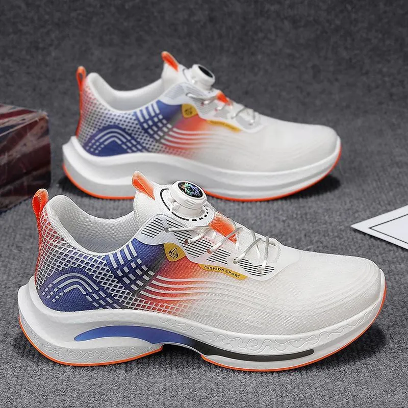 Men's low-top sneaker in mesh with a rotating buckle and rubber sole, shown in available colour options.